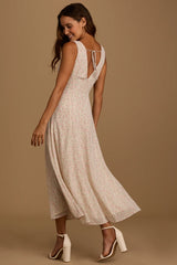 Your Only Darling Lavender Floral Print Sleeveless Midi Dress