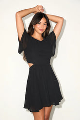 Blissful Love Blue Cutout Mini Skater Dress