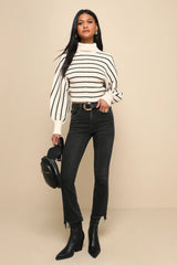 Bella Black Cropped Raw Hem High-Rise Flare Jeans