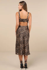 Unmatched Elegance Olive Satin Sleeveless Midi Dress