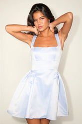 Adorable Promise Wine Red Satin Sleeveless Mini Dress