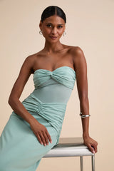 Ursella Black Mesh Strapless Maxi Dress