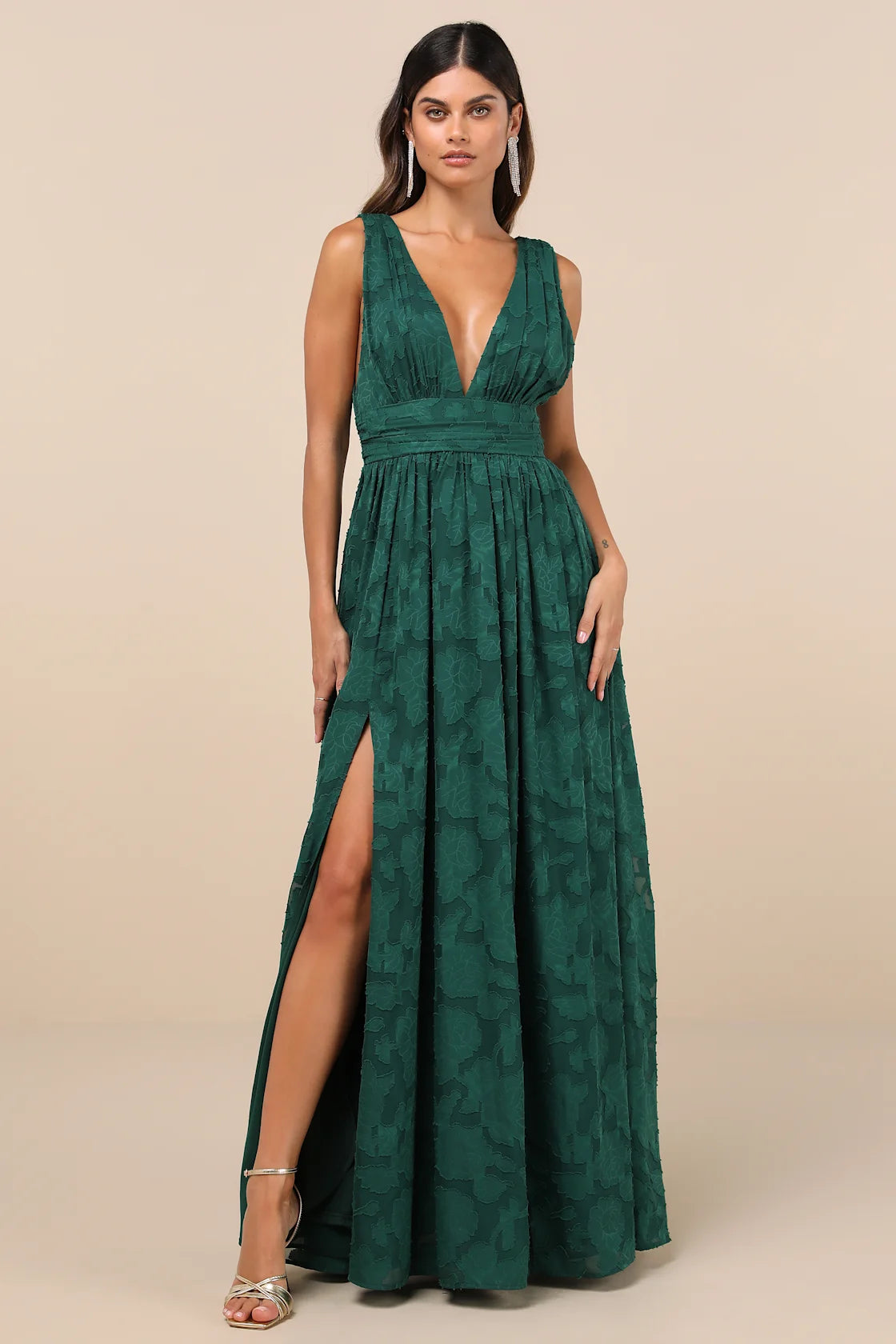 Sweet Sophistication Sage Green Burnout Floral Maxi Dress