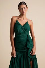 Stunning Soiree Blush Pink Floral Print Ruched Midi Dress