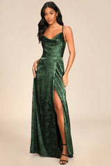 Simply Dreamy Emerald Green Satin Floral Jacquard Maxi Dress