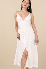 Zahrah Navy Eyelet Embroidered Button-Front Midi Dress