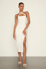 Rumi Black Sleeveless Column Midi Dress