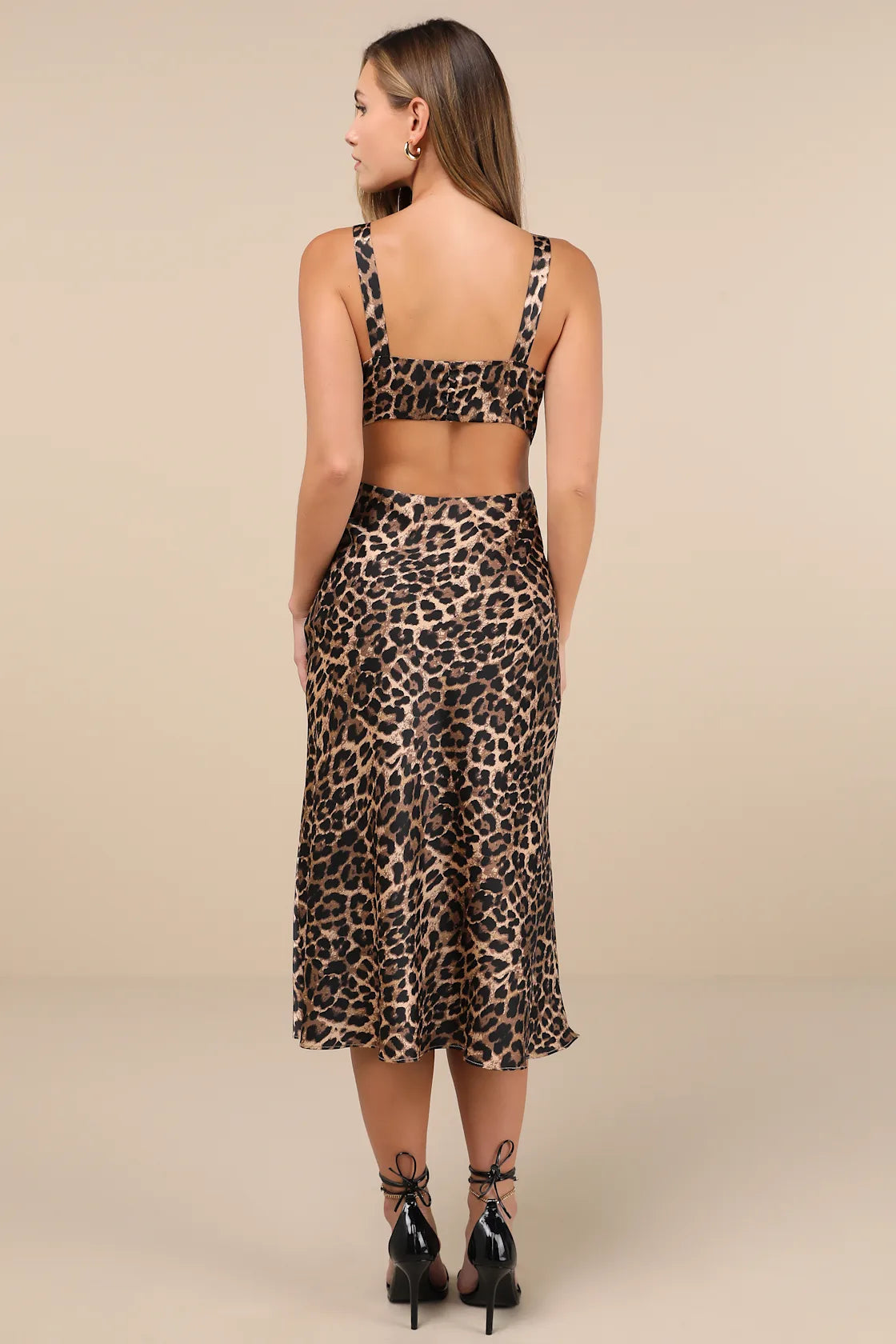 Unmatched Elegance Olive Satin Sleeveless Midi Dress