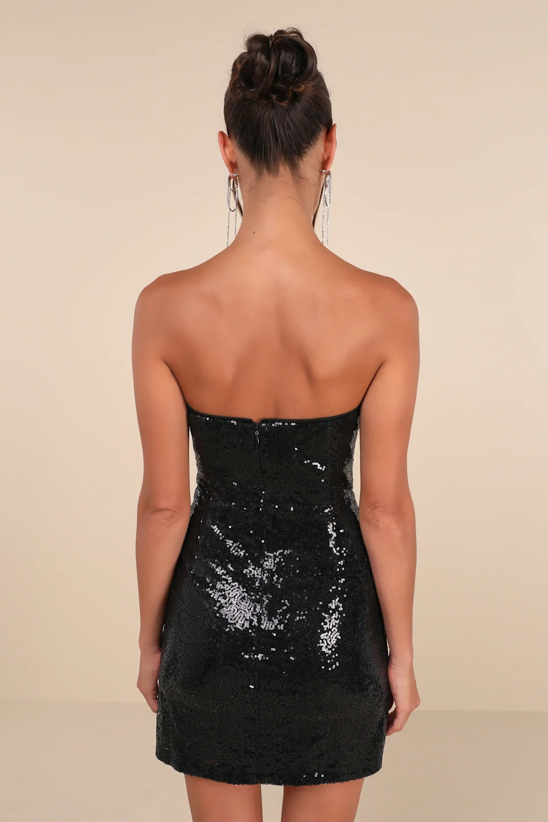 Unstoppable Glow Light Blue Sequin Strapless Mini Dress